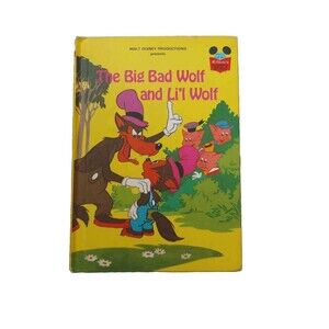 Vintage The Big Bad Wolf and Li'l Wolf Book Disney's Wonderful World of Reading